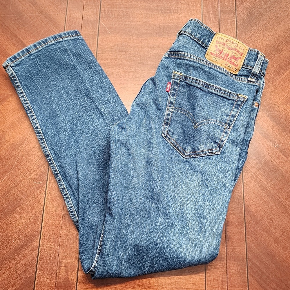 Levi's 511 Slim Fit Jeans Mens 32x32 Blue Denim Pants Classic Straight Leg Cut